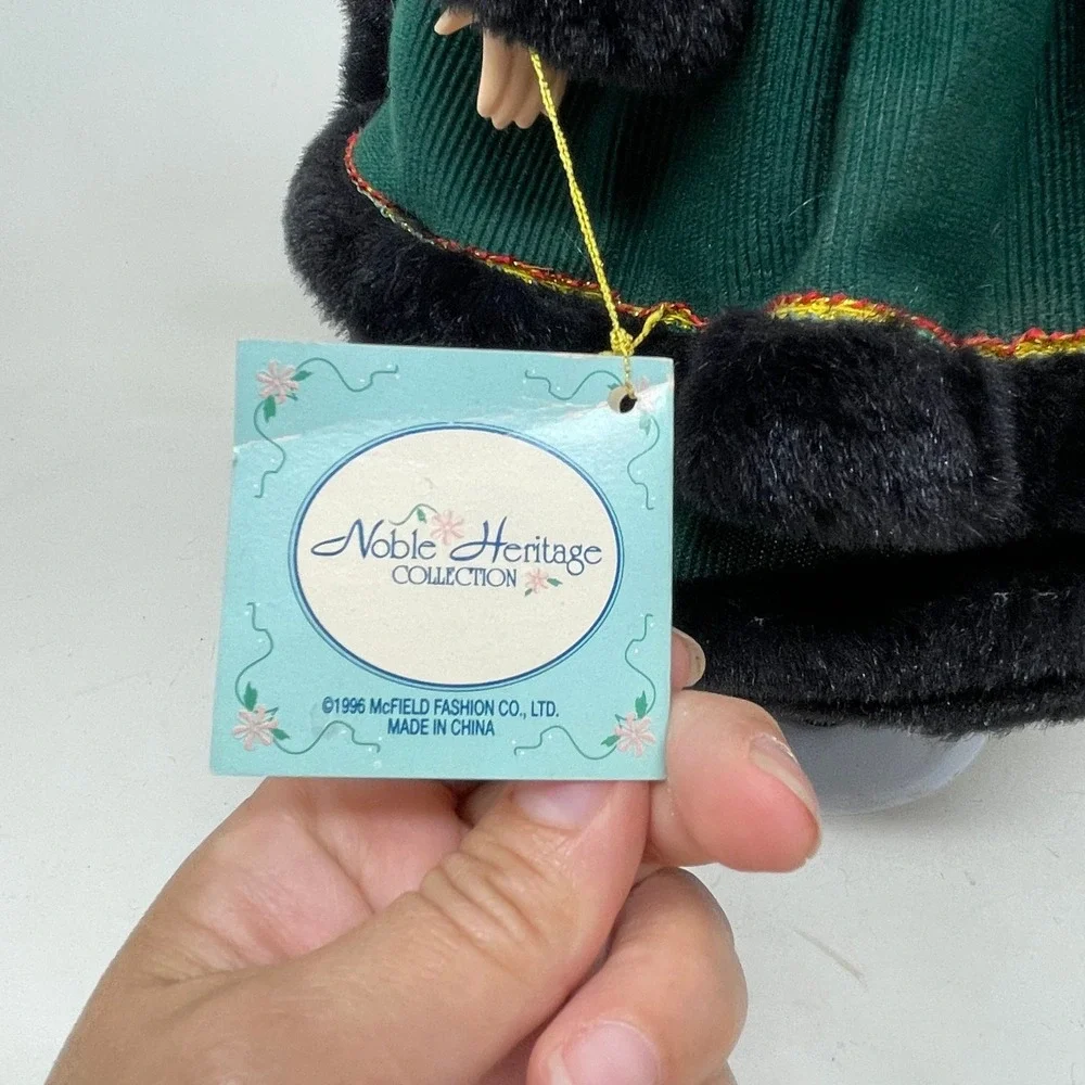 Noble Heritage Collection 1996 Porcelain Doll Green Corduroy Faux Fur Winter